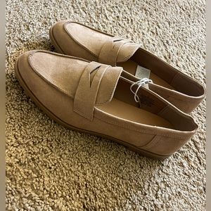 Faux-Suede Penny Loafer Shoes for Women